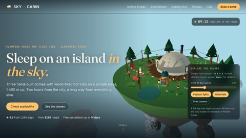 3D scene — Glamping